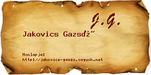 Jakovics Gazsó névjegykártya